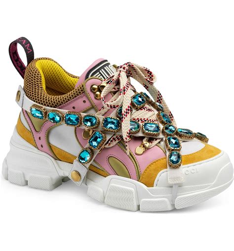 gucci shoes wrapped in jewels|gucci bedazzled sneakers.